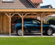 Holz-Carport mit Geräteraum, Vollholz ist kesseldruckimprägniert nach RAL und dauerhaft haltbar