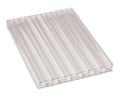 Terrassenueberdachung aus schlagfesten Strukturplatten, Verbundstoff Polycarbonat glasklar